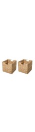 Storage Bins & Baskets| Trademark Innovations 12-in W x 12-in H x 12-in D Tan Water Hyacinth Collapsible Basket - XK58357