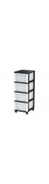 Storage Drawers| IRIS 33.56-in H x 12.05-in W x 14.25-in D 4-Drawers Black Plastic 1 Drawer - GB21861