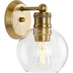 Vanity Lights| Progress Lighting Hansford 1-Light Brass Farmhouse Vanity Light - JQ99725