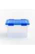 Desktop Organizers| IRIS 3-Pack Stackable Plastic Legal File Storage Box Large 8-Gallon (32-Quart) Clear with Blue Lid Heavy Duty Tote with Latching Lid - GN02094