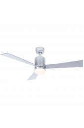 | Fanimation Studio Collection All-Weather Pylon 48-in Silver LED Indoor/Outdoor Ceiling Fan with Light Remote (3-Blade) - YL12781