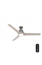 | Hunter Lakemont 60-in Matte Silver LED Indoor/Outdoor Ceiling Fan with Light (3-Blade) - OU21468