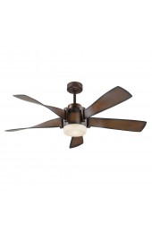 | Kichler 52-in Mediterranean Walnut LED Indoor Ceiling Fan with Light Remote (5-Blade) - MD38690