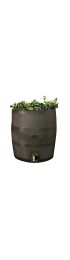 Rain Barrels| RTS Home Accents Round Rain Barrel With Planter - Mud - HY60099