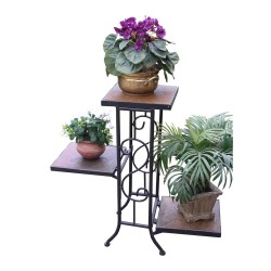 Planters, Stands & Window Boxes| 4D Concepts 22.4-in H x 10.2-in W Antique Tuscany Indoor/Outdoor Rectangular Slate Plant Stand - TT87952