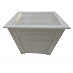 Planters, Stands & Window Boxes| Style Selections Large (25-65-Quart) 17.72-in W x 13.98-in H White Wood Planter with Drainage Holes - SH40245