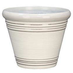 Planters, Stands & Window Boxes| Style Selections Medium (8-25-Quart) 11.15-in W x 9.74-in H White Resin Planter with Drainage Holes - FU32250