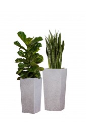 Planters, Stands & Window Boxes| XBrand 2-Pack Extra Large (65+-Quart) 14.5-in W x 30-in H Gray Clay Planter with Drainage Holes - UW20093