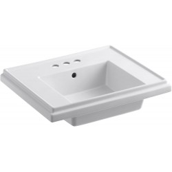 Pedestal Sinks| KOHLER Treshman 7.3125-in H White Fire Clay Traditional Pedestal Sink Top (24-in x 19.5-in) - ZE41667