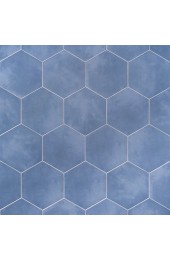 Tile| Artmore Tile Modern Hex 16-Pack Azul 8-in x 9-in Matte Porcelain Patterned Floor and Wall Tile - KU20817
