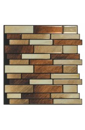 Tile| Peel&Stick Mosaics Peel and Stick Brushed Copper 10-in x 10-in Glossy Composite Linear Subway Peel & Stick Wall Tile - EL93185