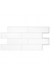 Tile| Smart Tiles Peel and Stick Backsplash Oslo White 2-Pack White 23-in x 11-in Glossy Resin Brick Subway Peel & Stick Wall Tile - NZ82980