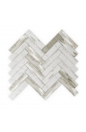 Tile| SpeedTiles Rustica Peel and Stick 6-Pack Gray 12-in x 12-in Matte Glass Herringbone Peel-and-stick Wall Tile - AZ05207