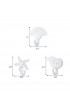Decorative Wall Hooks| Parisloft 3-Pack 3-Hook 3.75-in x 4.375-in H White Decorative Wall Hook (2-lb Capacity) - HC93922