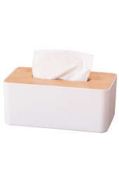 Countertop Organizers| Basicwise Bamboo Removable Top Lid Rectangular Tissue box - OG50011