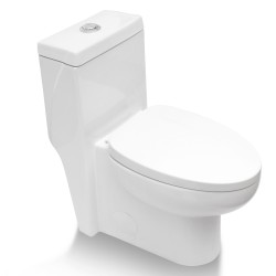 Toilets| Mondawe White Dual Flush Round Standard Height Toilet Rough-In Size - UE37666