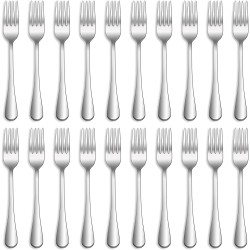 12 Piece Dinner Forks Set,Top Food-Grade Stainless Steel Silverware Forks,Metal Cutlery Forks,Table Forks,Flatware Forks,Use for Home,Kitchen or Restaurant,Mirror Finish & Dishwasher Safe,7.3 Inches
