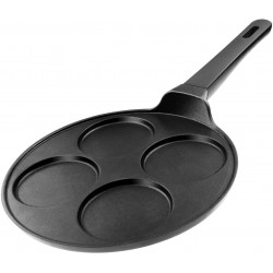 Cainfy Pancake Pan Maker Nonstick-Suitable for All Stovetops,10.5 Inch Mini Non Stick Silver Dollar Grill Blini Griddle Crepe Pan,4 Molds Cake Egg Cooker Skillet for Kids Gifts,100% PFOA Free Coating