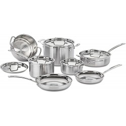 Cuisinart MCP-12N MultiClad Pro Triple Ply 12-Piece Cookware Set Stainless Steel