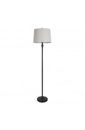 Floor Lamps| allen + roth 60-in Bronze Metal Floor Lamp with Natural Shade (Plug-in 3-Way) - MZ29483