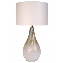 Table Lamps| StyleCraft Home Collection 34-in Mercury, White Table Lamp with Fabric Shade - VE10042