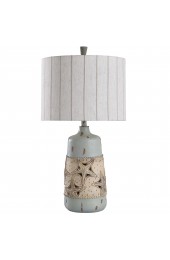 Table Lamps| StyleCraft Home Collection Staybridge 31-in Blue, Cream 3-Way Table Lamp with Fabric Shade - PU35463