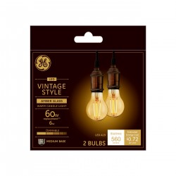 Decorative Light Bulbs| GE Vintage 60-Watt EQ A19 Warm Candle Light Dimmable Decorative Light Bulb (2-Pack) - TT18525