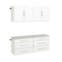 | Prepac HangUps 60-in W x 72-in H Wood Composite White Wall-mount Utility Storage Cabinet - ZH61154